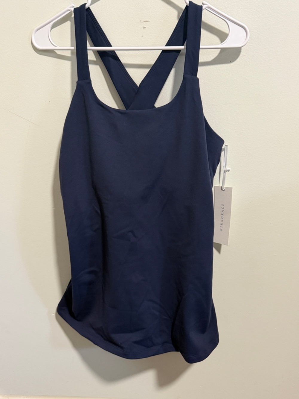 KiraGrace Navy Cross-Back Tank Top